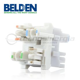 bloque de conexión 4 pares belden ax104139 cat 6a 10gx terminación 568ab gris 